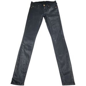 7 For All Mankind Coated Waxed High Waist Skinny Ankle Jeans Size 28x31″ Inseam